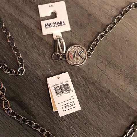 michael kors silver tone chain link camera strap